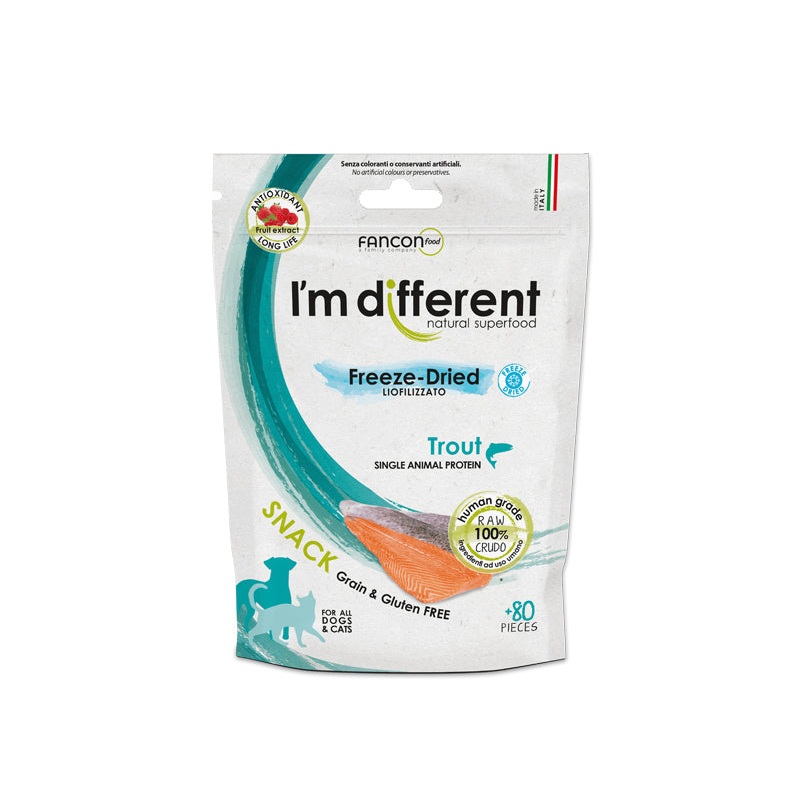 I'm Different Snacks, Trout, 80pcs (Freeze Dried)