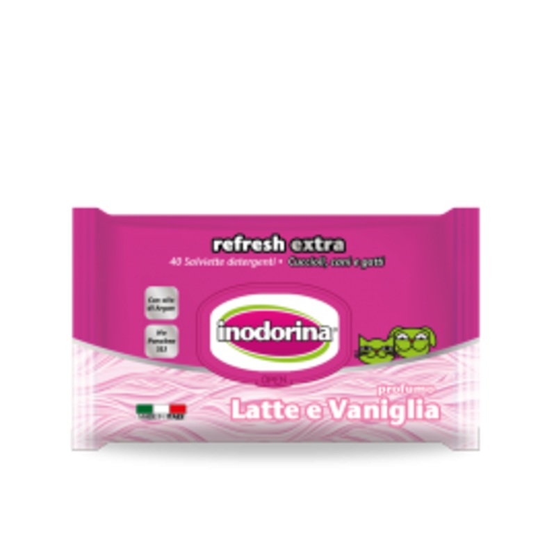 Inodorina Wet Wipes Refresh Extra, Milk & Vanilla