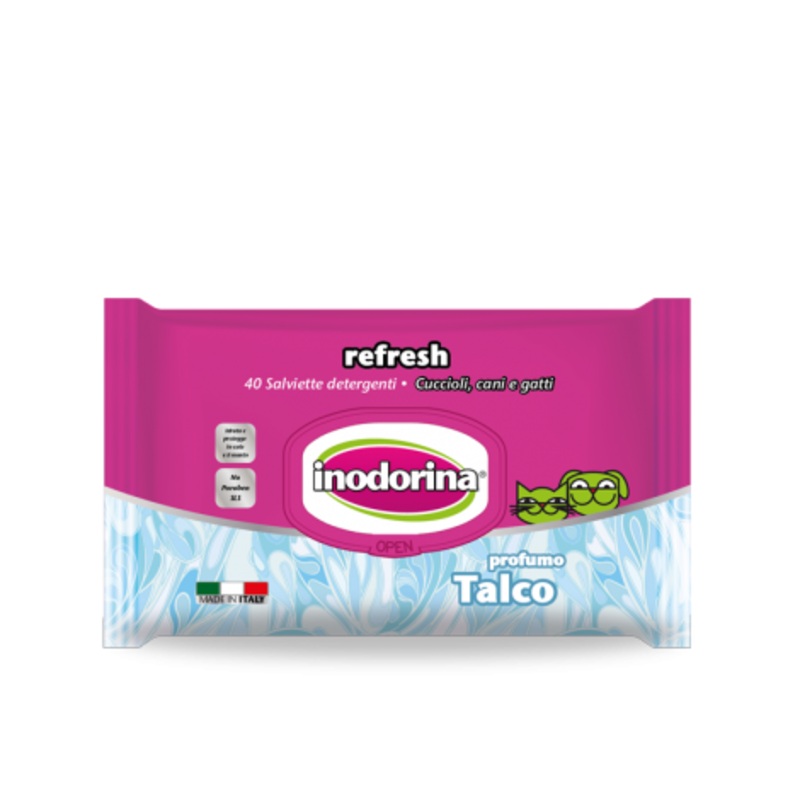 Inodorina Wet Wipes Refresh, Talc - 110 pcs