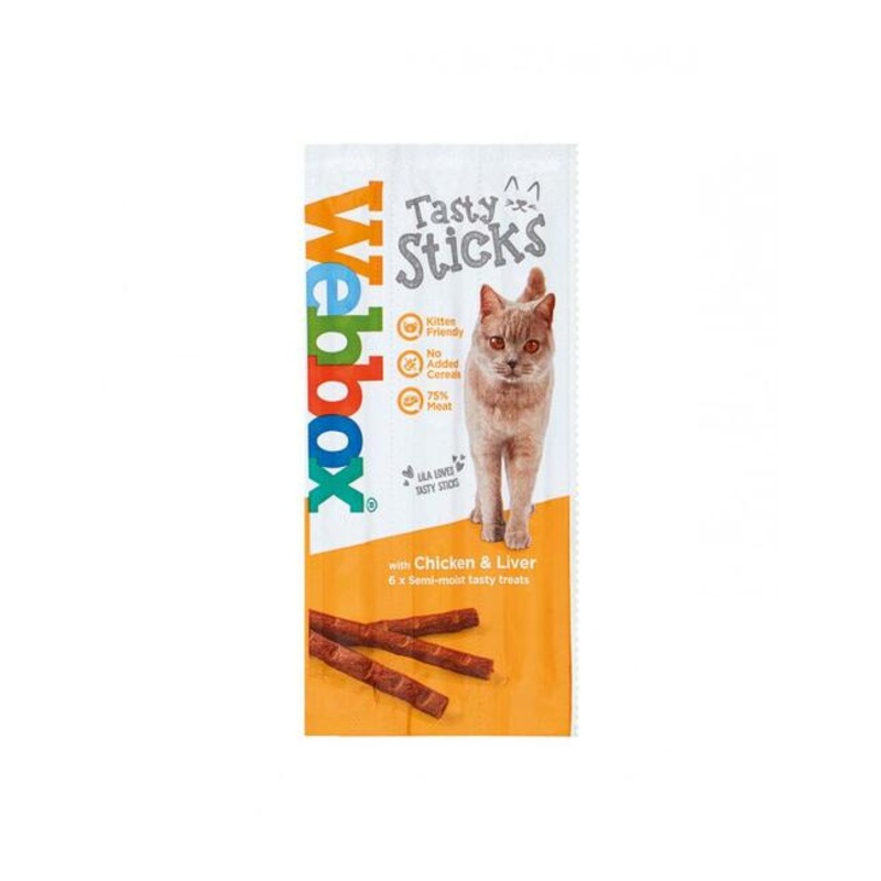 Webbox Cat's Delight Tast Sticks, Chicken & Liver (6 Pcs)