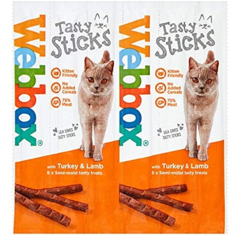 Webbox Cat's Delight Tast Sticks, Turkey & Lamb (6 Pcs)