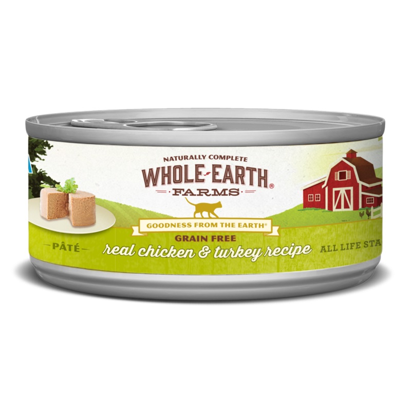 Whole Earth Farms Grain Free Real Chicken and Turkey Pate Canned Cat Food