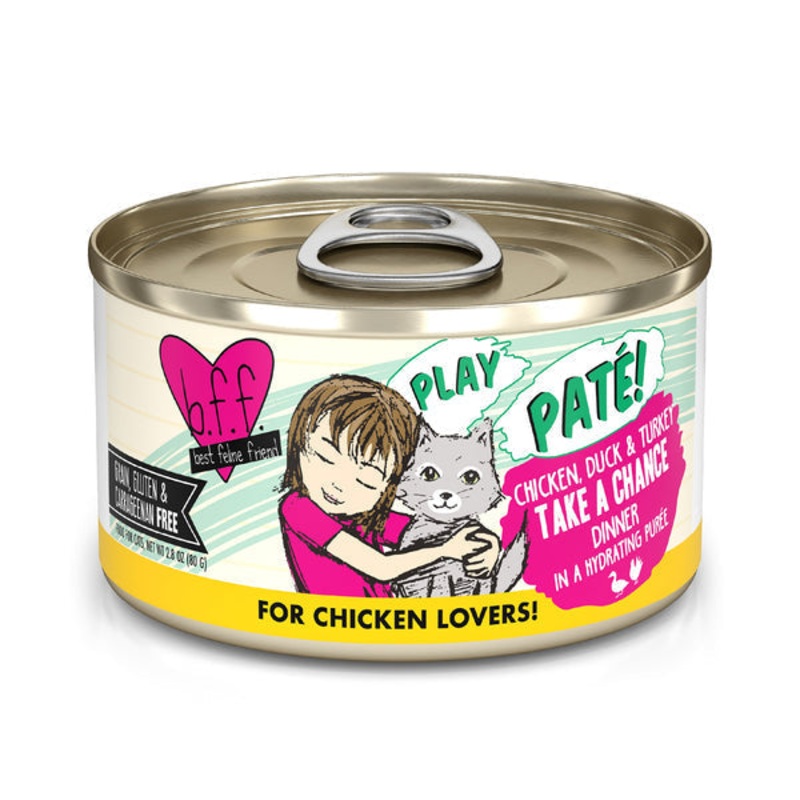 Weruva BFF PLAY Pat Chicken, Duck & Turkey Take a Chance Dinner in a Hydrating Pure Cat Food