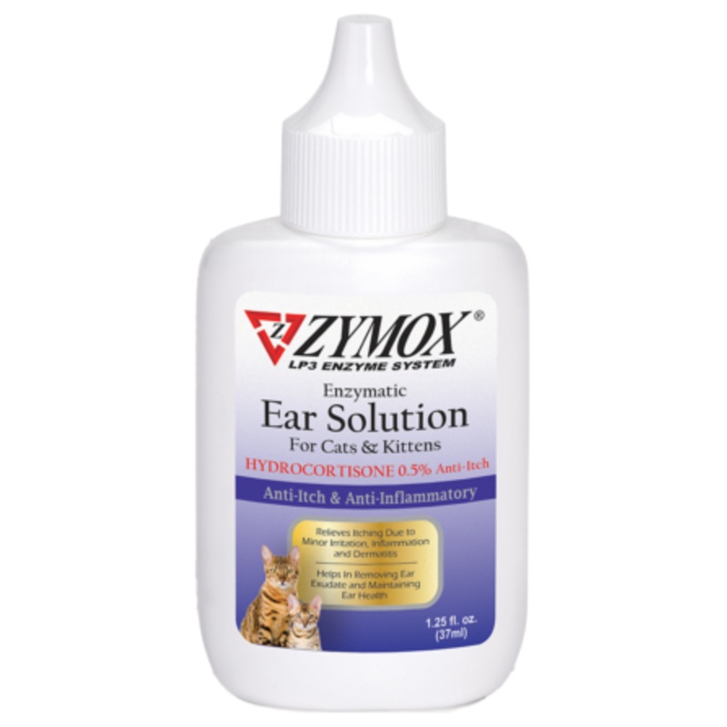 ZYMOX Enzymatic Ear Solution with 0.5% Hydrocortisone for Cats and Kittens