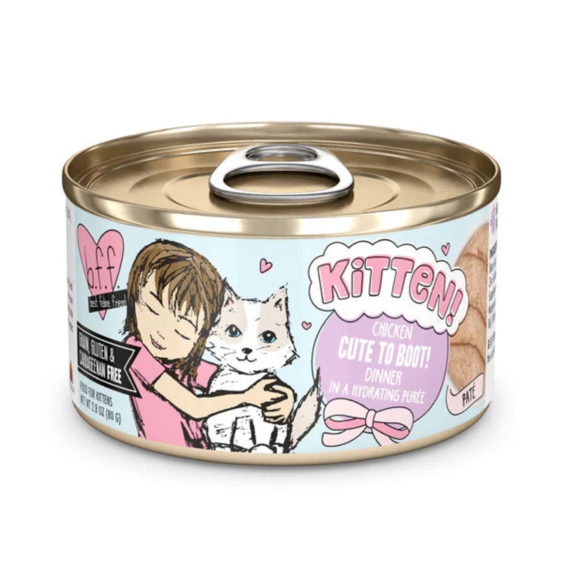 Weruva BFF Kitten!  Chicken Cute To Boot! Chicken Dinner in a Hydrating Pure Cat Food