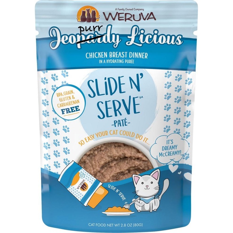 Weruva Slide N' Serve Grain Free Jeopurrdy Licious Chicken Dinner Wet Cat Food Pouch