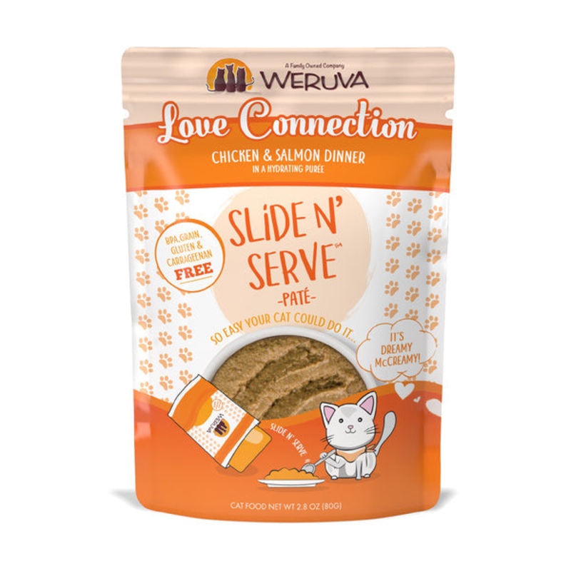 Weruva Slide N Serve Love Connection Chicken & Salmon Dinner in a Hydrating Pure Wet Cat Food