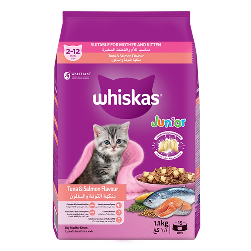Whiskas Mother and Kitten Tuna and Salmon Flavour Dry Food (1.1kg)