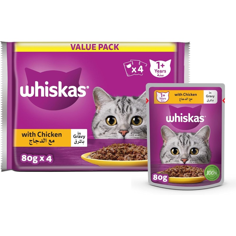 Whiskas Pouch Chicken 80g (4 x 80g)