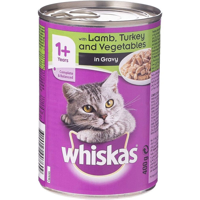 Whiskas Tasty Mince Lamb, Turkey and Vegetables in Gravy Cat Food, 400 gm