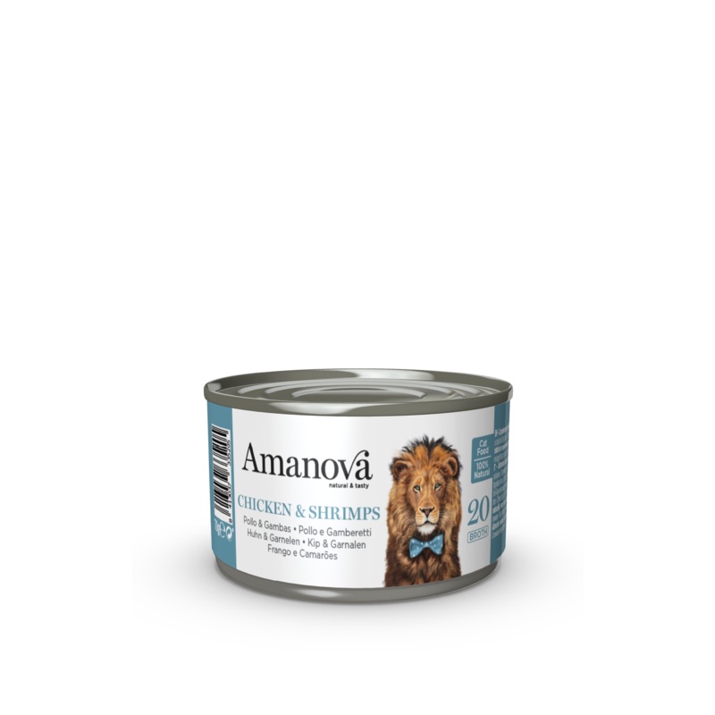 Amanova Canned Cat Chicken & Shrimps Broth - 70g