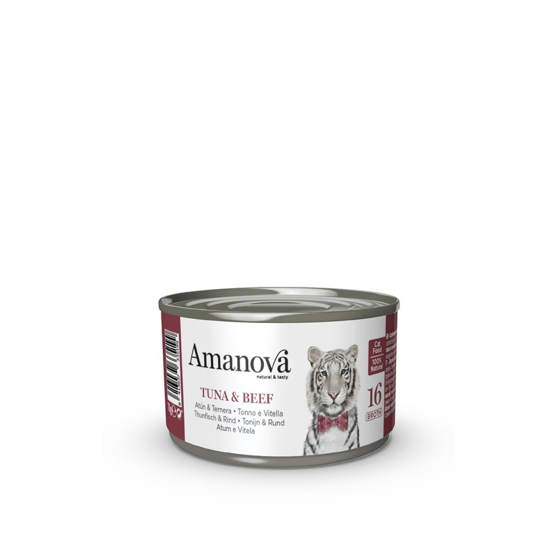 Amanova Canned Cat Tuna & Beef Brtoth - 70g