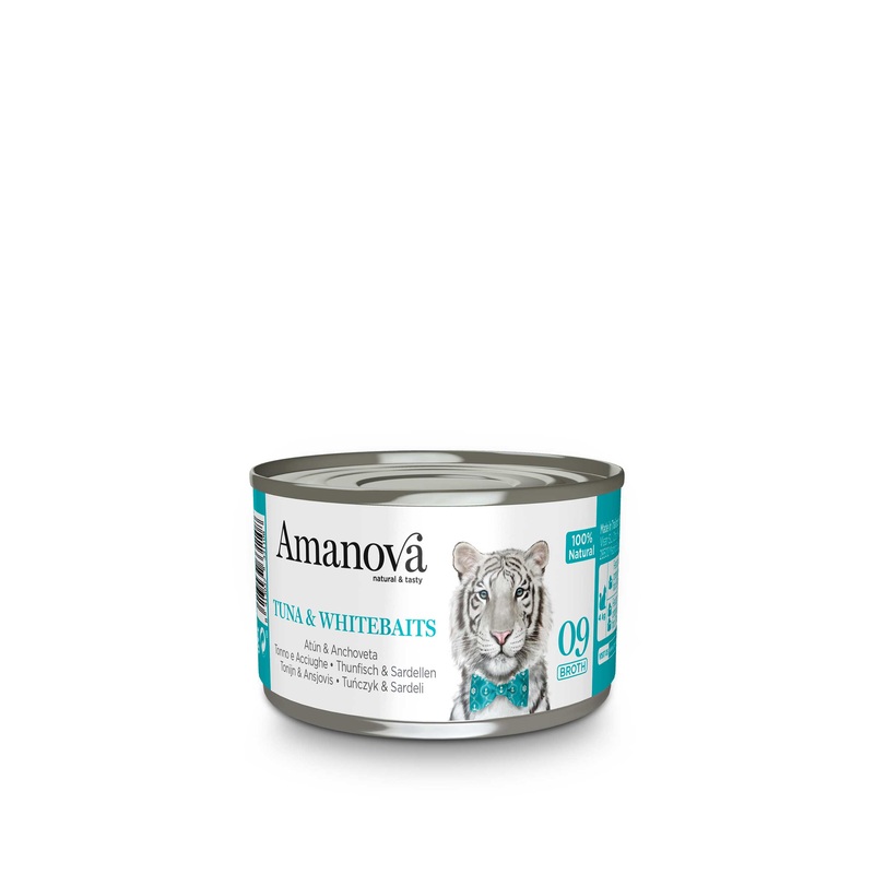 Amanova Canned Cat Tuna Whitebaits Broth - 70g