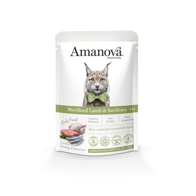 Amanova Wet Cat Sterilized Lamb & Sardines - 85g