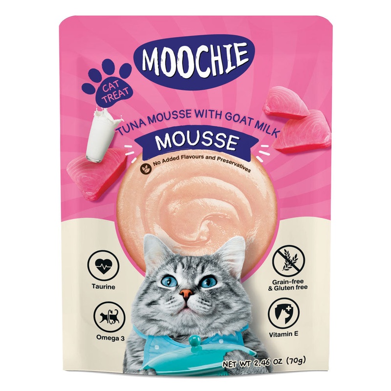 Moochie Cat Food Tuna Mousse with Goat Milk Pouch 70g