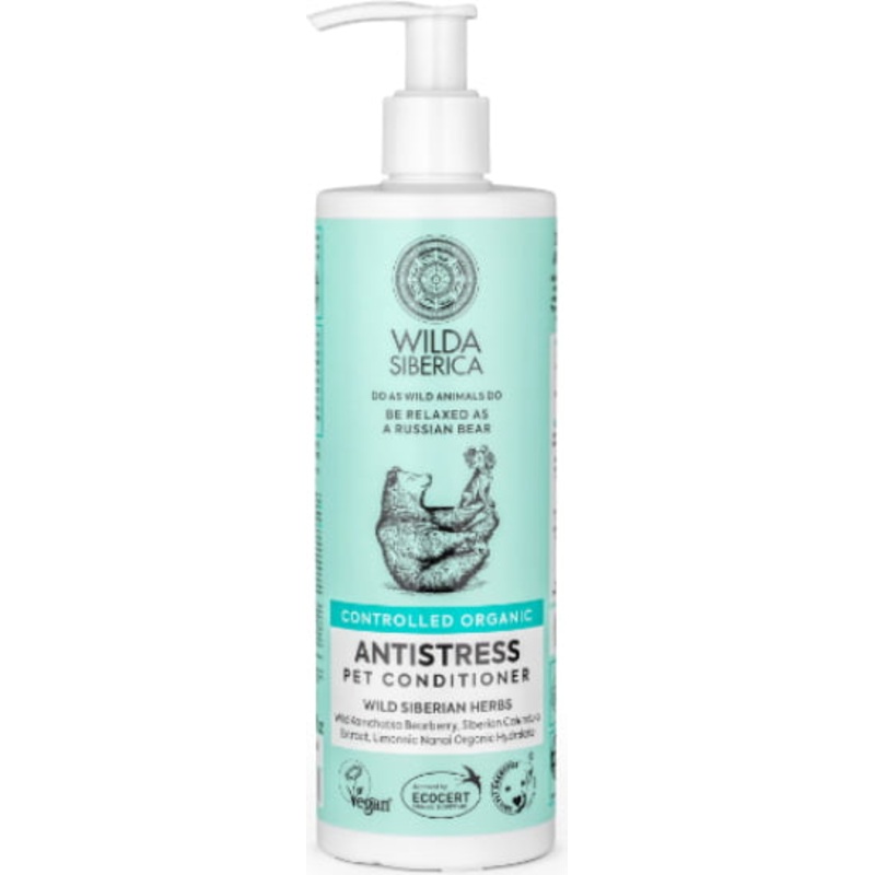 Wilda Siberica. Controlled Organic, Natural & Vegan Antistress pet conditioner, 400 ml