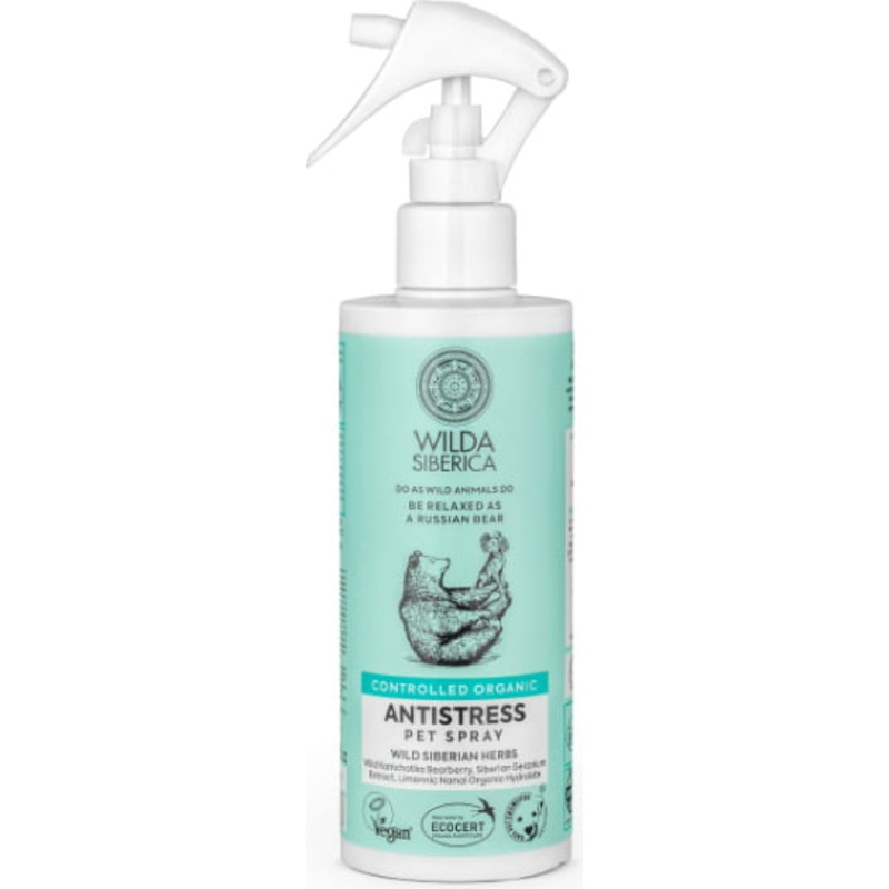 Wilda Siberica. Controlled Organic, Natural & Vegan Antistress pet spray, 250 ml