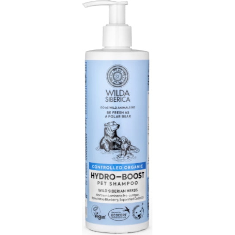 Wilda Siberica. Controlled Organic, Natural & Vegan Hydro-boost pet shampoo, 400 ml