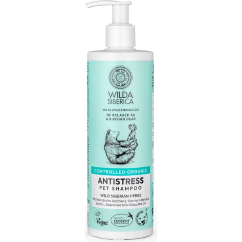 Wilda Siberica. Controlled Organic, Natural & Vegan Antistress pet shampoo, 400 ml