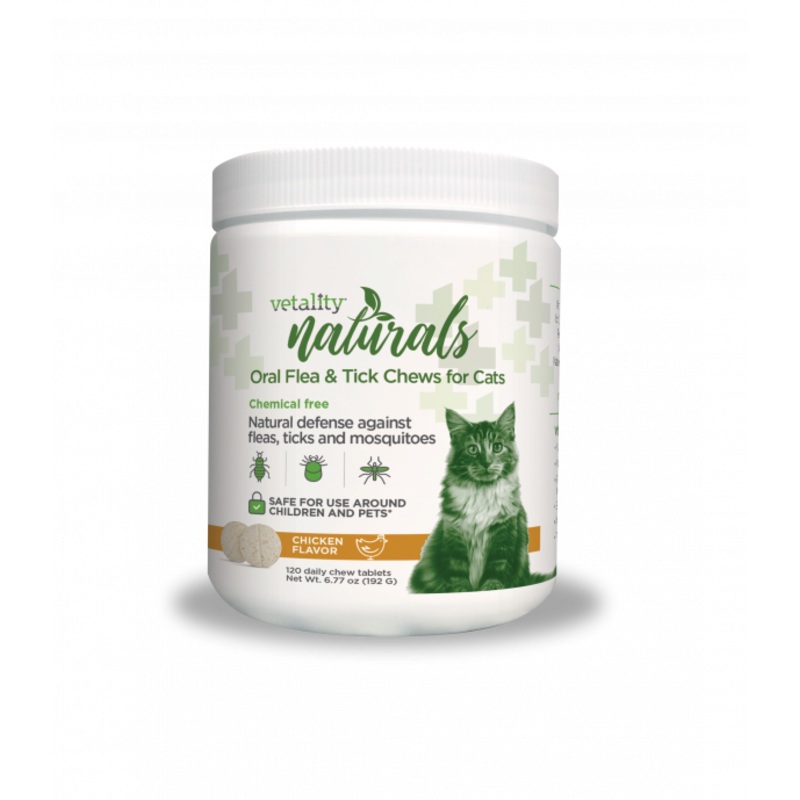 Vetality Naturals Oral Flea & Tick Chews for Cats 120 ct