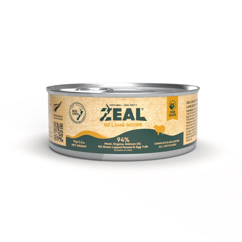 Zeal Grain Free Canned Cat Food 90g  (Lamb Recipe)