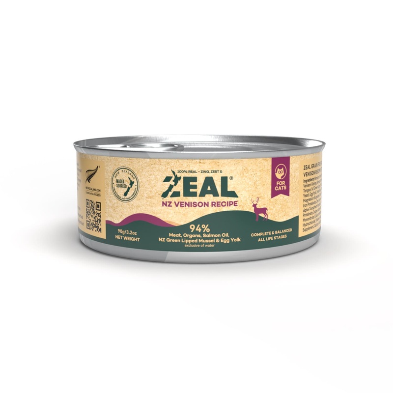Zeal Grain Free Canned Cat Food 90g  (Venison Recipe)