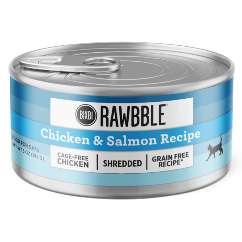 Rawbble Wet Food for Cats  Shredded Chicken & Salmon Recipe 2.75oz