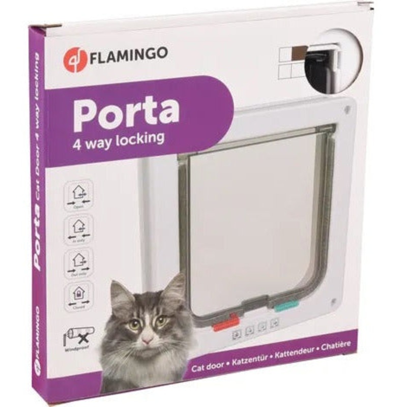 Flamingo - Cat Door 4-Way White