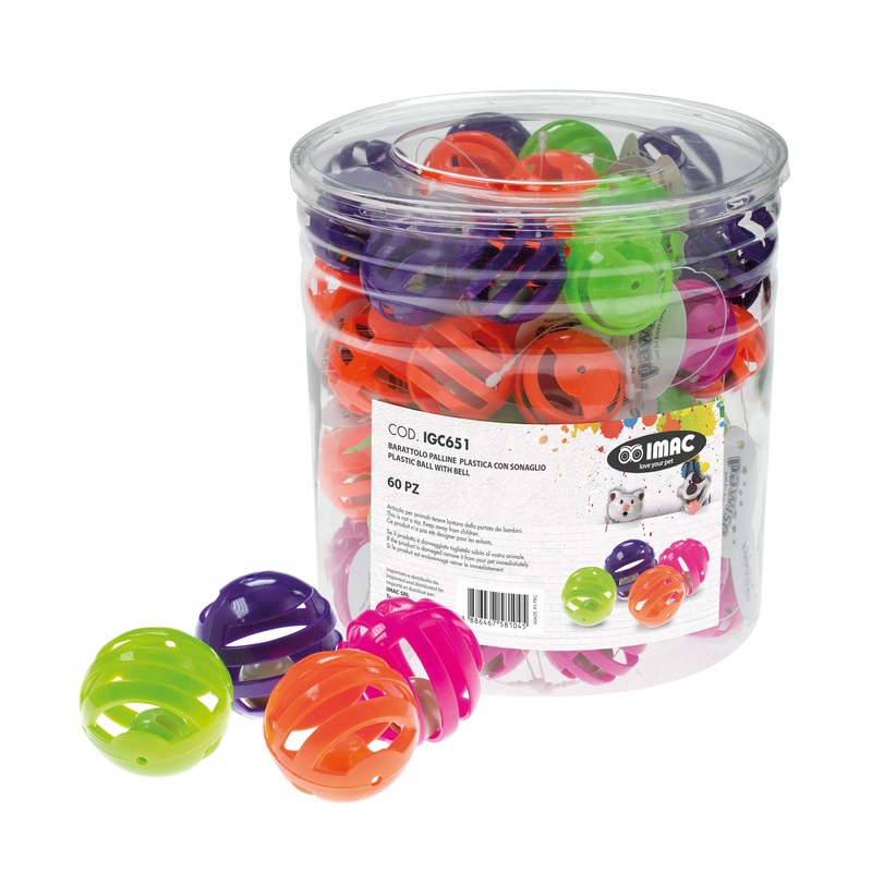 Imac - Toy For Cat Plastic Ball With Bell 1 piece