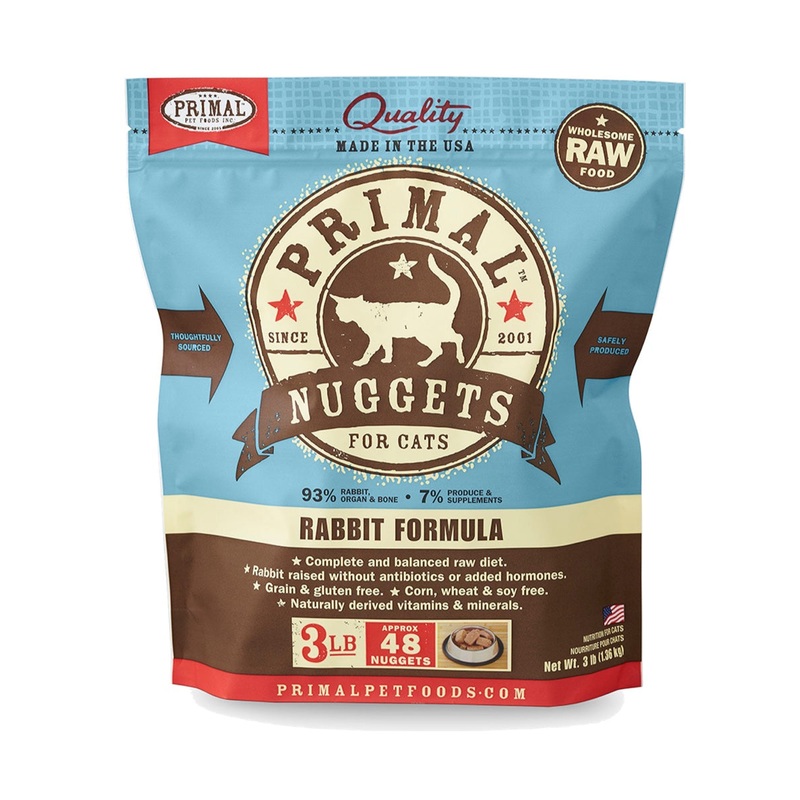 Primal Feline Raw Frozen Nuggets Rabbit 3lb
