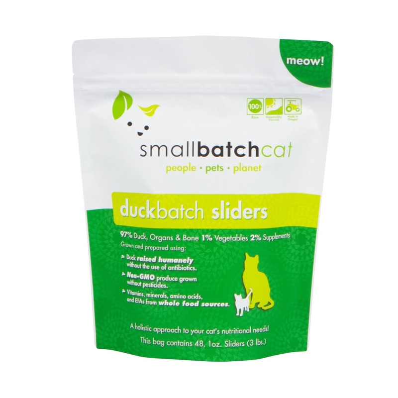 Smallbatch Frozen Raw Cat Duck Sliders 3lb