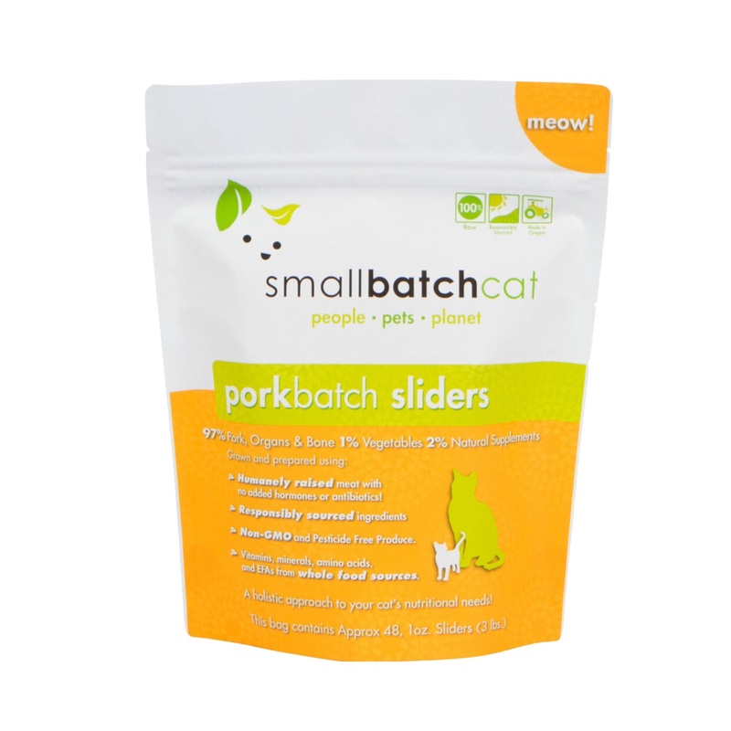 Smallbatch Frozen Raw Cat Pork Sliders 3lb