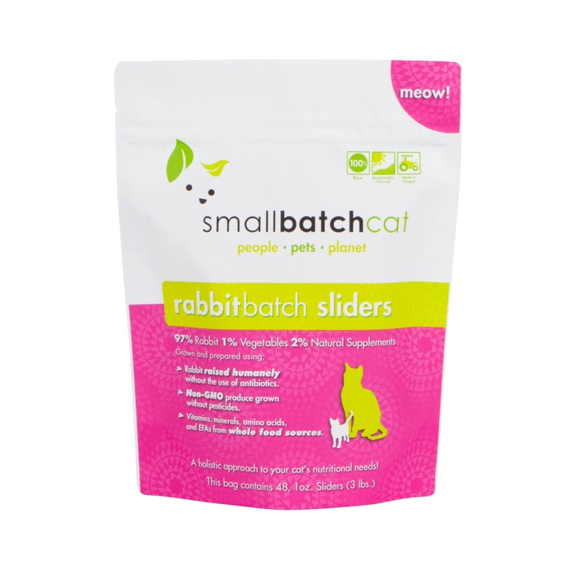 Smallbatch Frozen Raw Cat Rabbit Sliders 3lb