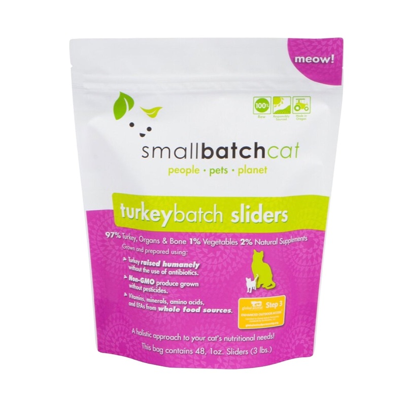 Smallbatch Frozen Raw Cat Turkey Sliders 3lb