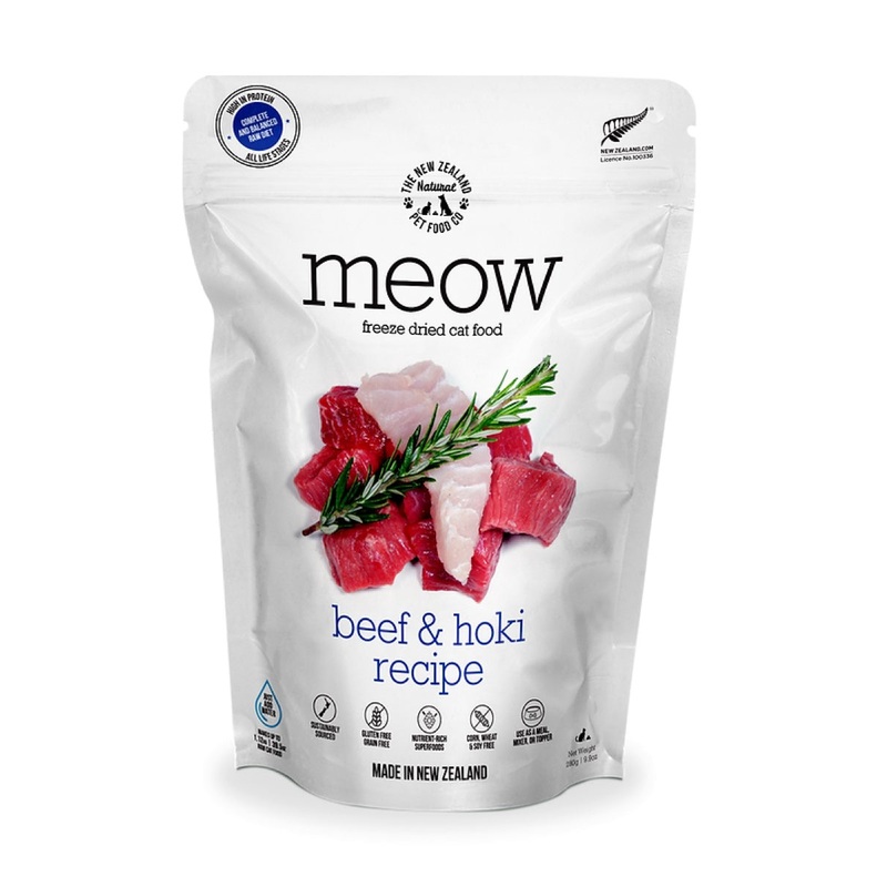 New Zealand Natural Meow Beef Hoki Freeze-Dried 9.9oz