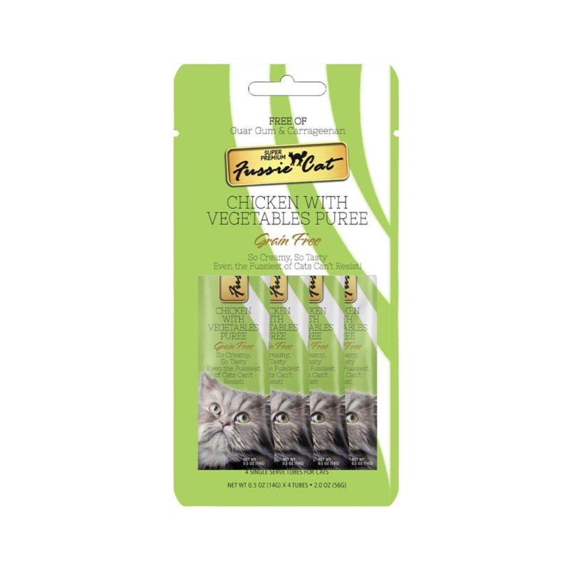 Fussie Cat Chicken with Vegetable Pure Tubes (4pk)