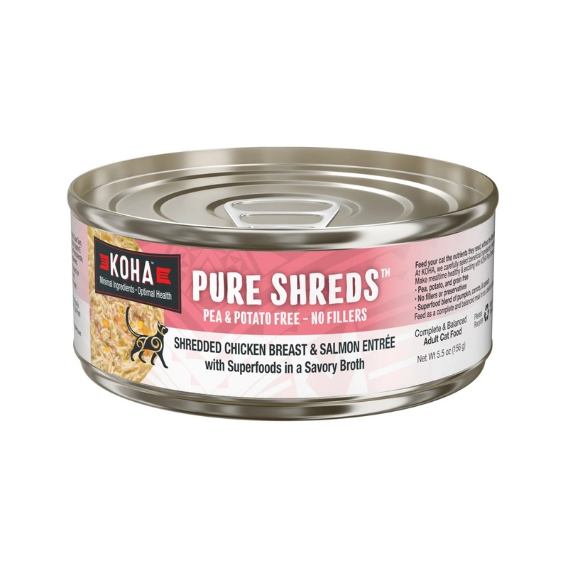 KOHA Pure Shreds Chicken Breast & Salmon Entre Can