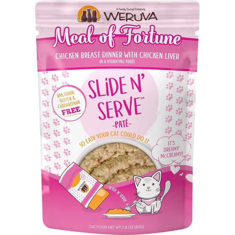Weruva Slide N' Serve Meal of Fortune Chicken Breast With Chicken Liver Cat Food Pouch