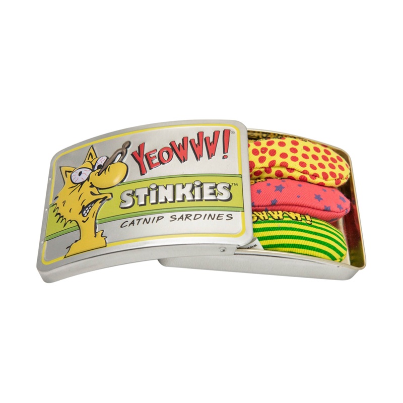 Yeowww! Stinkies Cat Sardines Tin Toy, 3 count