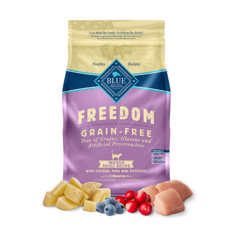 Blue Buffalo Freedom - Indoor Breeds, Adult Cat Grain-Free Chicken Recipe Dry Cat Food