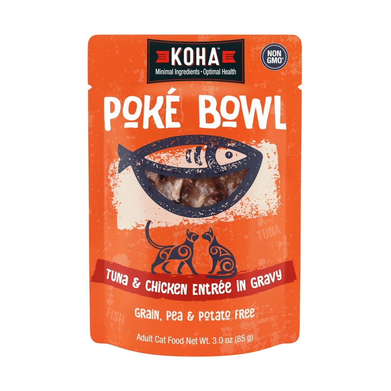 KOHA Poke Bowl Tuna & Chicken Entree Cat Food Pouch