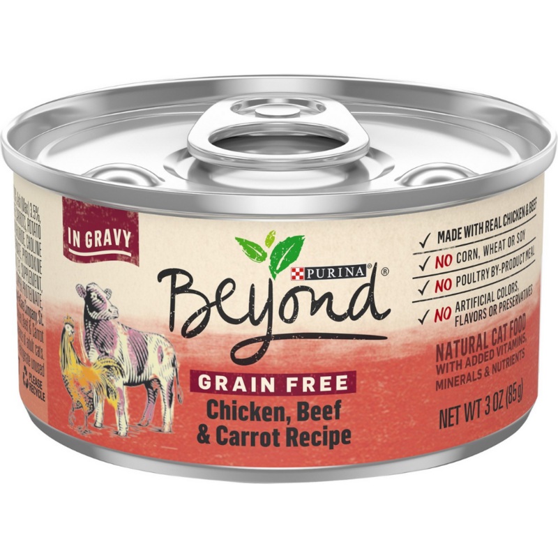 Purina Beyond - All Breeds, Adult Cat Grain Free Chicken, Beef & Carrot in Gravy Recipe Canned Cat Food