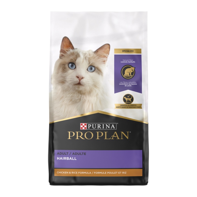 Purina Pro Plan - All Breeds, Adult Cat Hairball Management Chicken & Rice Recipe Dry Cat Food