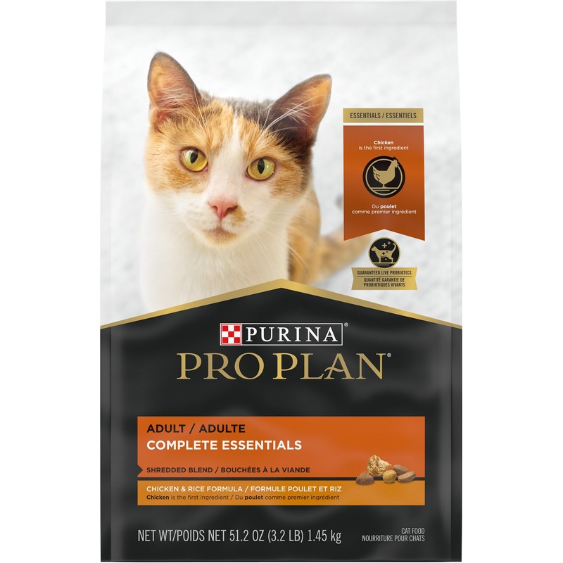 Purina Pro Plan - All Breeds, Adult Cat Shredded Blend Chicken & Rice Recipe Dry Cat Food