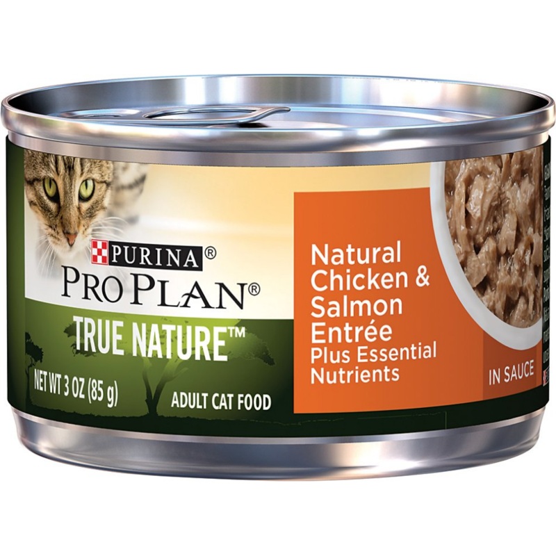 Purina Pro Plan TRUE NATURE- All Breeds, Adult Cat Natural Chicken & Salmon Entre In Sauce Canned Cat Food