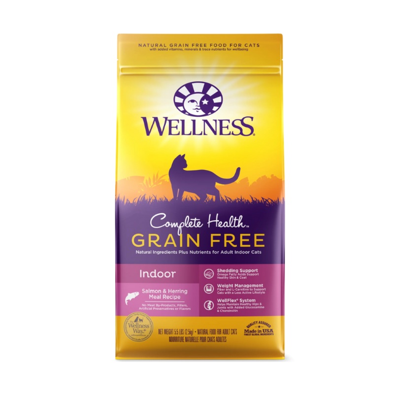Wellness Complete Health - Indoor Breeds, Adult Cat  Grain Free Salmon & Herring Recipe Dry Cat Food