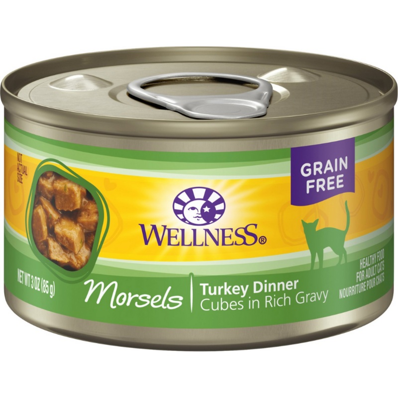 Wellness Complete Health Morsels - All Breeds, Adult Cat Turkey Dinner Recipe Canned Cat Food