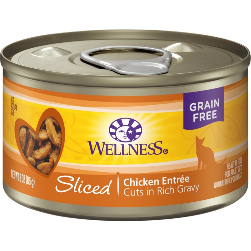 Wellness Complete Health Sliced - All Breeds, Adult Cat Chicken Entree Recipe Canned Cat Food