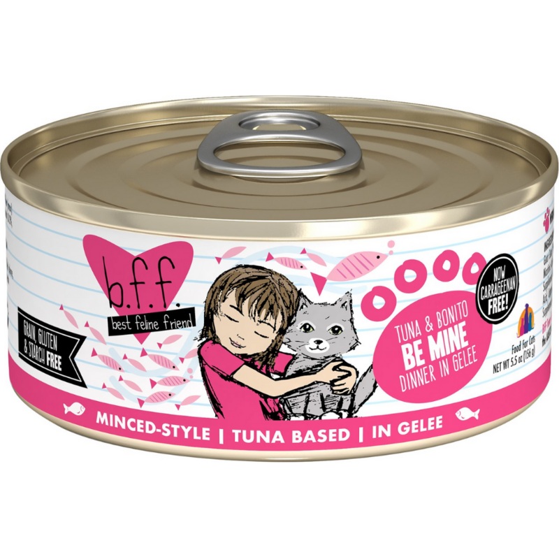 Weruva BFF, Be Mine - All Cat Breeds, All Life Stages Tuna & Bonito Dinner in Gelee Canned Cat Food