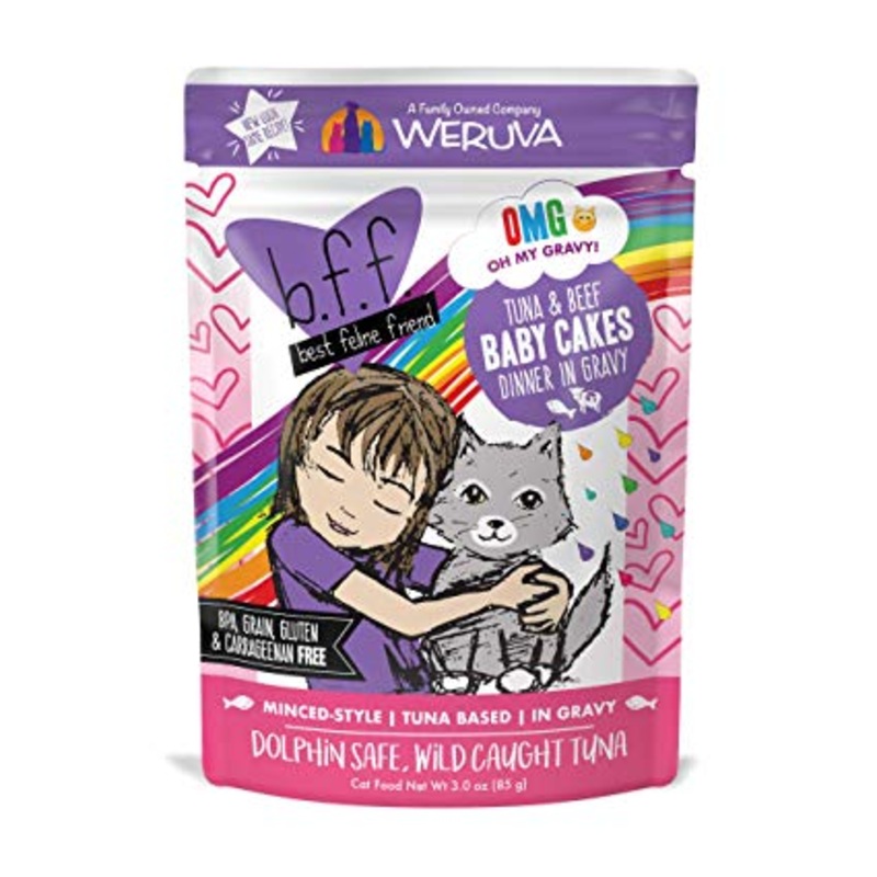 Weruva BFF OMG Tuna & Beef Baby Cakes in Gravy Pouch 2.8oz
